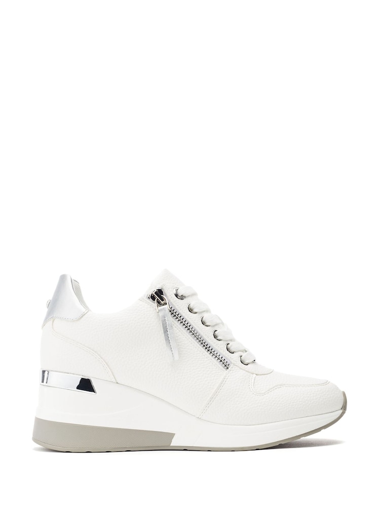 Moda in Pelle Blue Caspia Lace-Up Wedge Trainers - Image 1 of 4