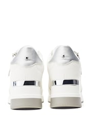 Moda in Pelle Blue Caspia Lace-Up Wedge Trainers - Image 3 of 4