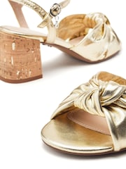 Moda in Pelle Mokara Twist Knot Feature Comfort Block Heel Brown Sandals - Image 4 of 4
