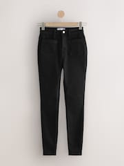 Black Hourglass High Rise Patch Pocket Skinny Jeans - Image 1 of 3