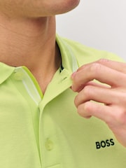 BOSS Light Grey Regular-Fit Paddy Tipped Collar Polo Shirt - Image 5 of 6