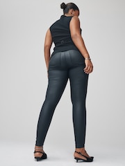 Black Hourglass Coated Denim Skinny Jeans - Image 2 of 4
