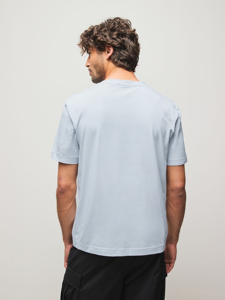 BOSS Blue Chrome Relaxed Fit TChup Logo T-Shirt - Image 2 of 5 BOSS Blue Chrome Relaxed Fit TChup Logo T-Shirt - Image 2 of 5