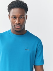 Sky Blue - BOSS Regular Fit Logo T-Shirt - Image 4 of 5