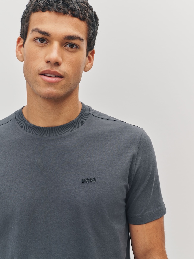 Gris oscuro - Camiseta de corte estándar con logo de BOSS - Imagen 4 de 4