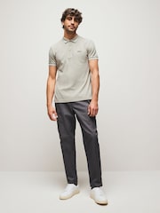BOSS Grey Regular-Fit Paddy Tipped Collar Polo Shirt - Image 3 of 5