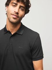 BOSS Black Regular Fit Paddy Tipped Collar Polo Shirt - Image 4 of 5