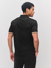 BOSS Black Phillipson Contrast Placket Polo Shirt - Image 3 of 6