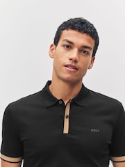 BOSS Black Phillipson Contrast Placket Polo Shirt - Image 4 of 6