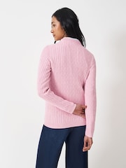 Crew Clothing Pink Heritage Cable Knit Jumper - Image 3 of 5