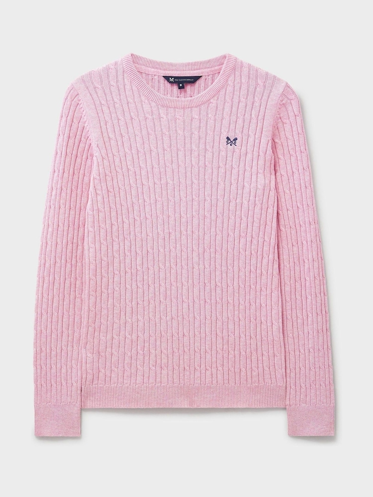 Crew Clothing Pink Heritage Cable Knit Jumper - Image 5 of 5