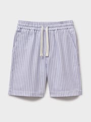 Crew Clothing Blue 100% Cotton Twill Shorts - Image 3 of 5