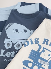 Blue Digger Long Sleeve Graphic Print T-Shirts 3 Pack (3mths-7yrs) - Image 6 of 7