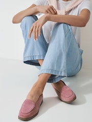 Crew Clothing Pink Suede Leather Loafers - Image 1 of 4