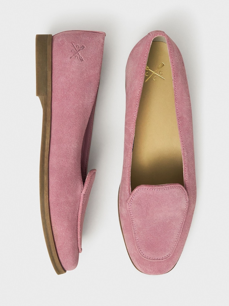 Crew Clothing Pink Suede Leather Loafers - Image 4 of 4