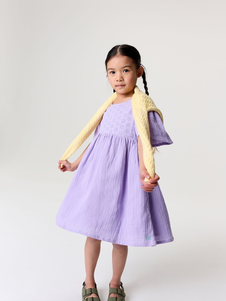 Crew Clothing 100% Cotton Broderie Anglaise Dress - Imagen 1 de 5