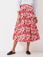 Crew Clothing Red Gabby 100% Cotton Skirt - Image 2 of 5