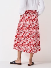 Crew Clothing Red Gabby 100% Cotton Skirt - Image 3 of 5
