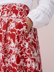 Crew Clothing Red Gabby 100% Cotton Skirt - Image 4 of 5