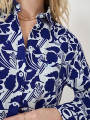 Crew Clothing Blue Linen Blend Shirt - Image 4 of 5