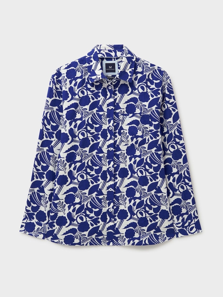 Crew Clothing Blue Linen Blend Shirt - Image 5 of 5