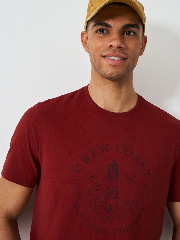 Crew Clothing 100% Cotton Lighthouse Graphic T-Shirt - Image 4 of 5