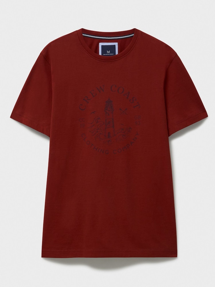 Crew Clothing 100% Cotton Lighthouse Graphic T-Shirt - Image 5 of 5