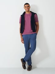 Crew Clothing Purple Garment Dye 100% Cotton T-Shirt - Image 3 of 5
