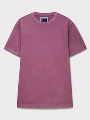Crew Clothing Purple Garment Dye 100% Cotton T-Shirt - Image 5 of 5