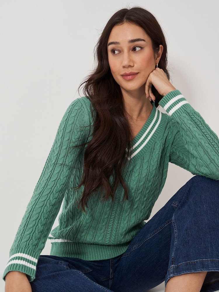 Crew Clothing Cricket Cable Knit 100% Cotton Jumper - Bild 2 von 6 Crew Clothing Cricket Cable Knit 100% Cotton Jumper - Bild 2 von 6