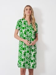 Crew Clothing Green Lea 100% Linen Blend Shirt Dress - Image 3 of 5