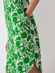 Crew Clothing Green Lea 100% Linen Blend Shirt Dress - Image 4 of 5