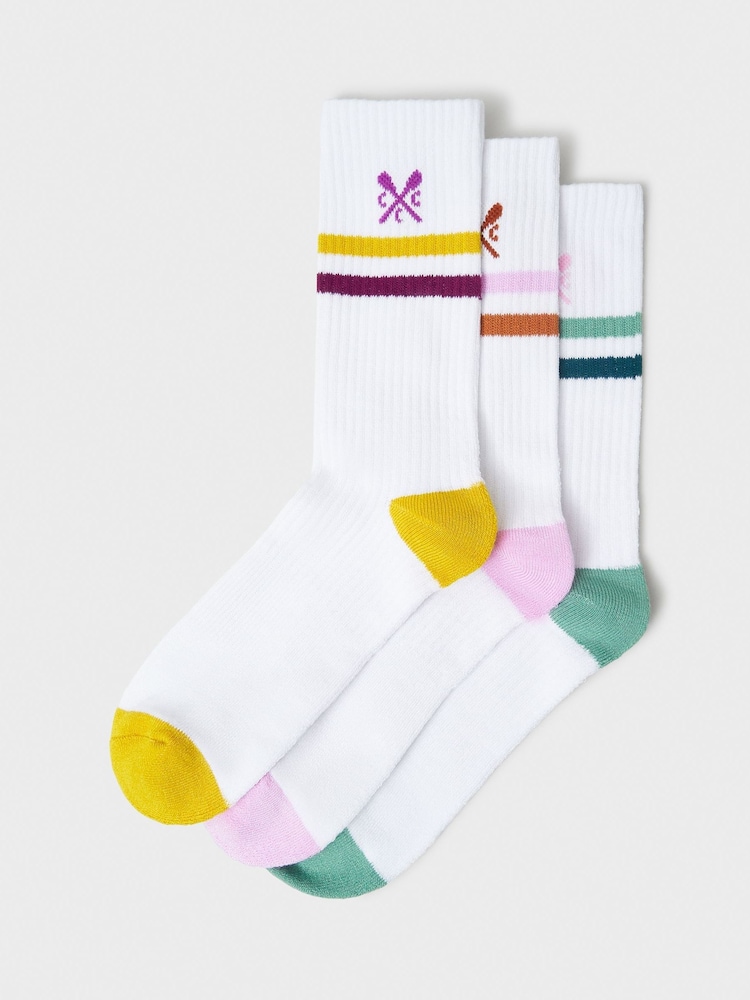 Crew Clothing White Sport Socks 3 Pack - Image 1 of 2