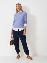 Crew Clothing Blue Heritage Cable Knit Jumper - Image 3 of 5