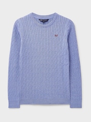 Crew Clothing Blue Heritage Cable Knit Jumper - Image 5 of 5