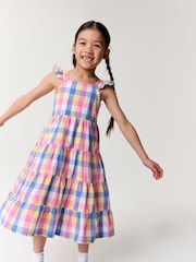 Crew Clothing Yellow 100% Cotton Tiered Dress - Image 1 of 1