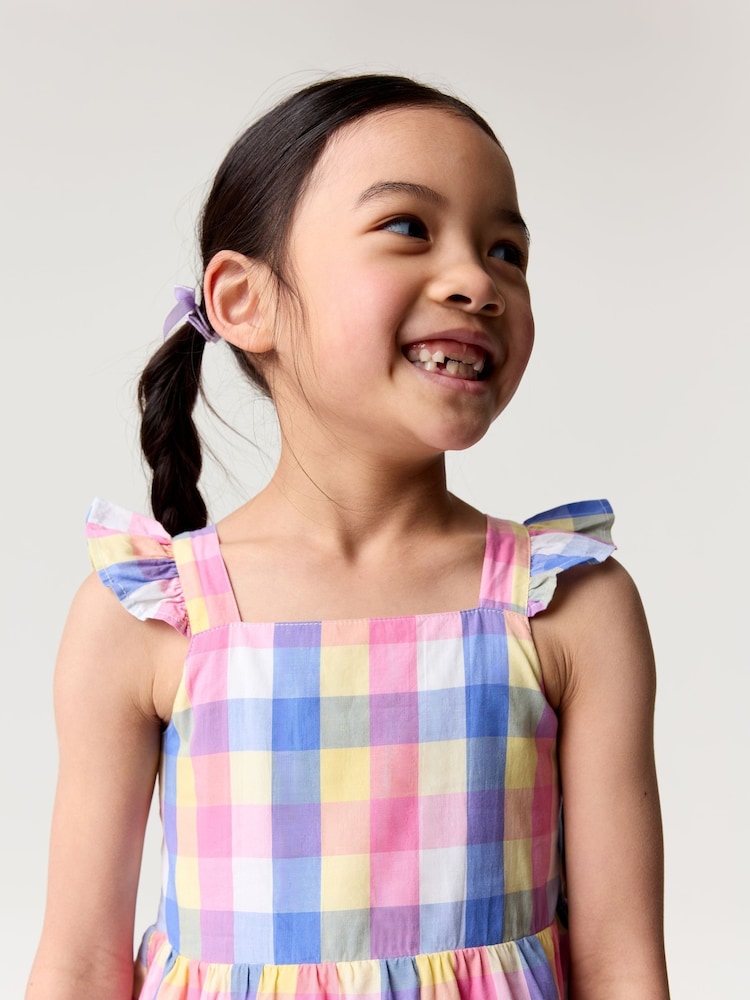 Crew Clothing Yellow 100% Cotton Tiered Dress - Image 2 of 5