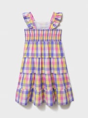 Crew Clothing Yellow 100% Cotton Tiered Dress - Image 4 of 5