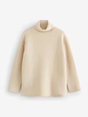 Joseph Cream High Neck Long Sleeve Soft Wool Jumper - Image 1 of 1
