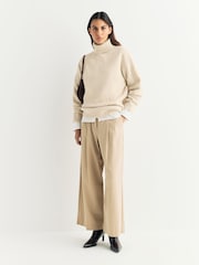 Joseph Cream High Neck Long Sleeve Soft Wool Jumper - Image 2 of 6