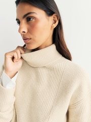 Joseph Cream High Neck Long Sleeve Soft Wool Jumper - Image 5 of 6