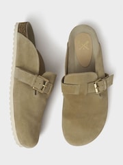 Crew Clothing Natural Suede Leather Buckle Mules - Image 2 of 4