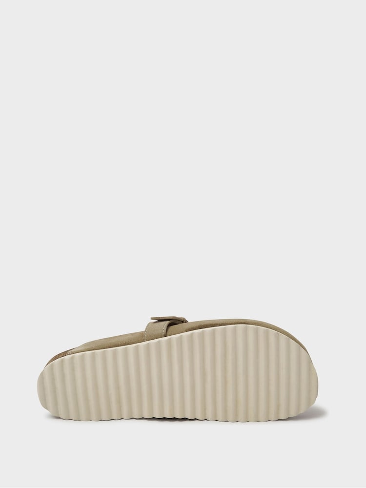 Crew Clothing Natural Suede Leather Buckle Mules - Image 4 of 4