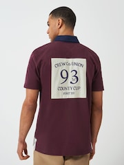 Crew Clothing Red Embroidered 100% Cotton Rugby Shirt - Image 3 of 8