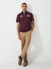 Crew Clothing Red Embroidered 100% Cotton Rugby Shirt - Image 5 of 8