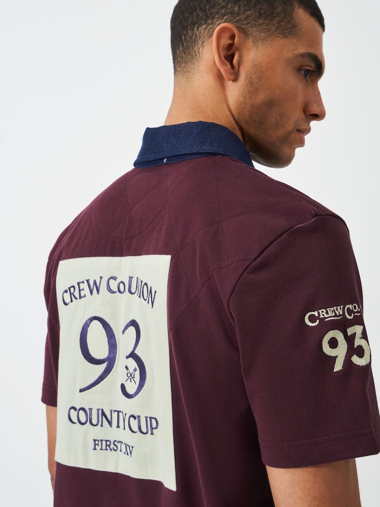 قميص رجبي مطرز من القطن 100% من Crew Clothing - صورة 6 من 6