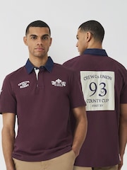 Crew Clothing Red Embroidered 100% Cotton Rugby Shirt - Image 7 of 8