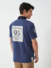 Crew Clothing Blue Embroidered 100% Cotton Rugby Shirt - Image 2 of 6