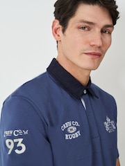Crew Clothing Blue Embroidered 100% Cotton Rugby Shirt - Image 5 of 6