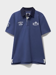 Crew Clothing Blue Embroidered 100% Cotton Rugby Shirt - Image 6 of 6